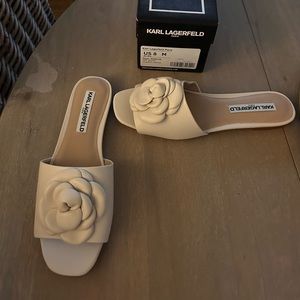 karl lagerfeld cream sandals